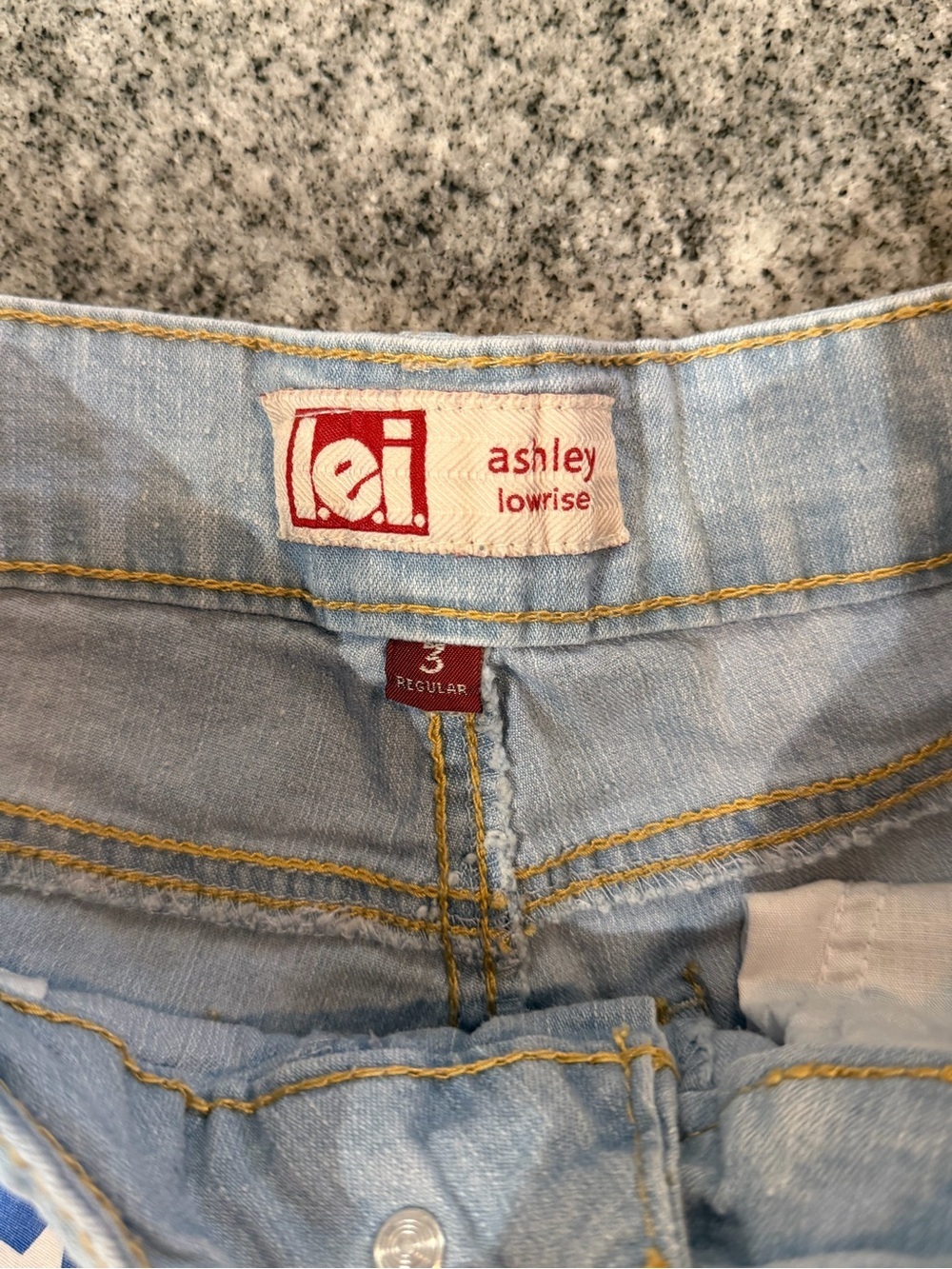 lei Flag Patchwork Denim Shorts in Red, White & Blue - Picture 3 of 4
